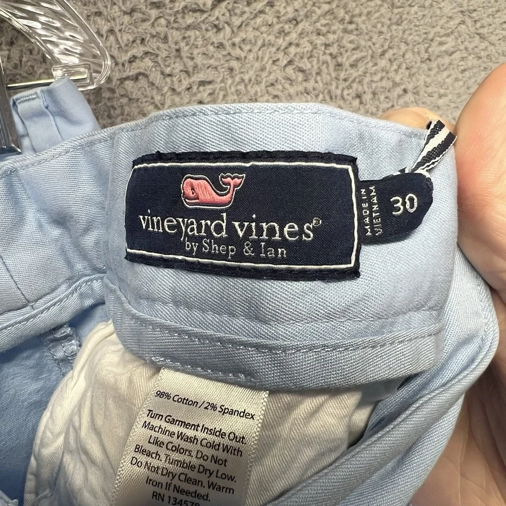 Vineyard Vines Breaker Shorts Mens 30 Blue Chino 9" Stretch Preppy Golf - Picture 8 of 10